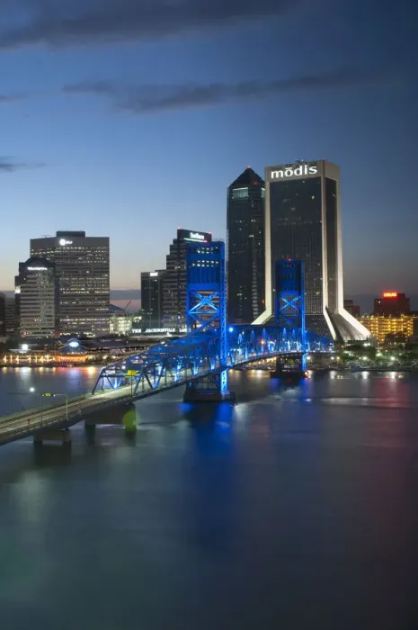 Framed Print : USA, Florida, Jacksonville Skyline & Main Street Bridge over Saint Johns River Framed Print : USA, Florida, Jacksonville Skyline & Main Street Bridge over Saint Johns River