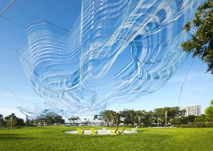 Framed Print : USA, Florida, Saint Petersburg, Bending Arc Sculpture, Artist Janet Echelman Framed Print : USA, Florida, Saint Petersburg, Bending Arc Sculpture, Artist Janet Echelman