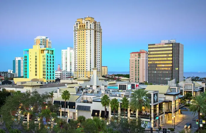 Framed Print : USA, Florida, Saint Petersburg, Pinellas County, Tampa Bay, Downtown Skyline Framed Print : USA, Florida, Saint Petersburg, Pinellas County, Tampa Bay, Downtown Skyline