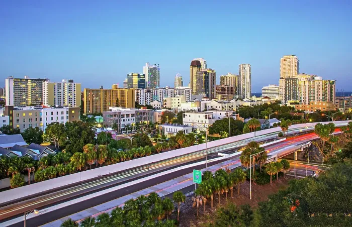 Framed Print : USA, Florida, Saint Petersburg, Pinellas County, Tampa Bay, Downtown Skyline Framed Print : USA, Florida, Saint Petersburg, Pinellas County, Tampa Bay, Downtown Skyline