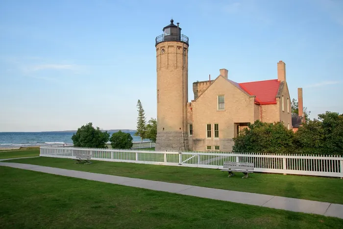Framed Print : USA, Great Lakes, Mackinaw City, Lower Peninsula, Straits of Mackinac, Mackinac Lighthouse Framed Print : USA, Great Lakes, Mackinaw City, Lower Peninsula, Straits of Mackinac, Mackinac Lighthouse