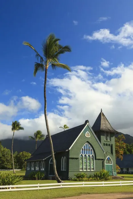 Framed Print : USA, Hawaii, Kauai, Hanalei, Waioli Huiia Church