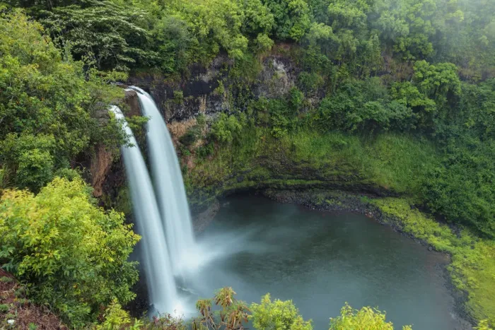 Framed Print : USA, Hawaii, Kauai, Wailua Falls Framed Print : USA, Hawaii, Kauai, Wailua Falls