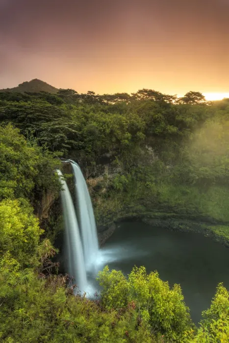 Framed Print : USA, Hawaii, Kauai, Wailua Falls Framed Print : USA, Hawaii, Kauai, Wailua Falls