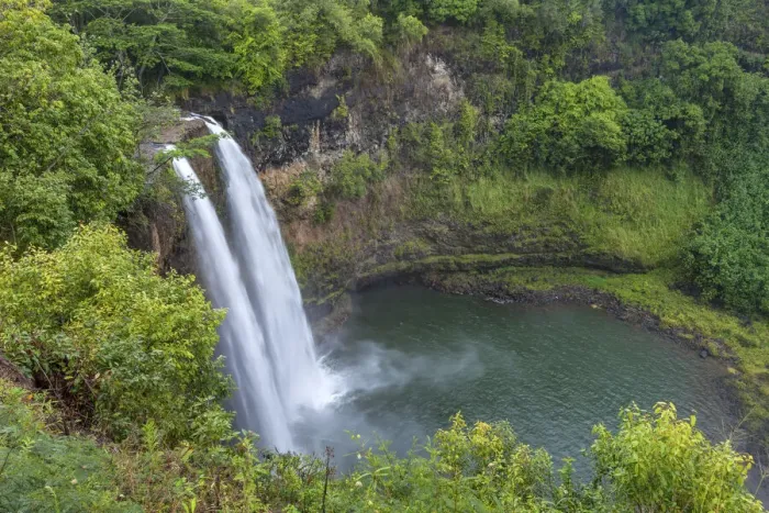 Framed Print : USA, Hawaii, Kauai, Wailua Falls Framed Print : USA, Hawaii, Kauai, Wailua Falls