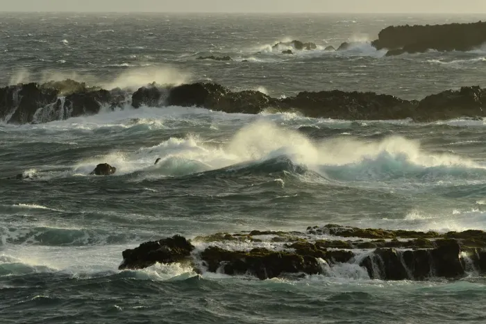 Framed Print : USA, Hawaii, Maui, Hana, Haleakala National Park, waves crashing on volcanic shore