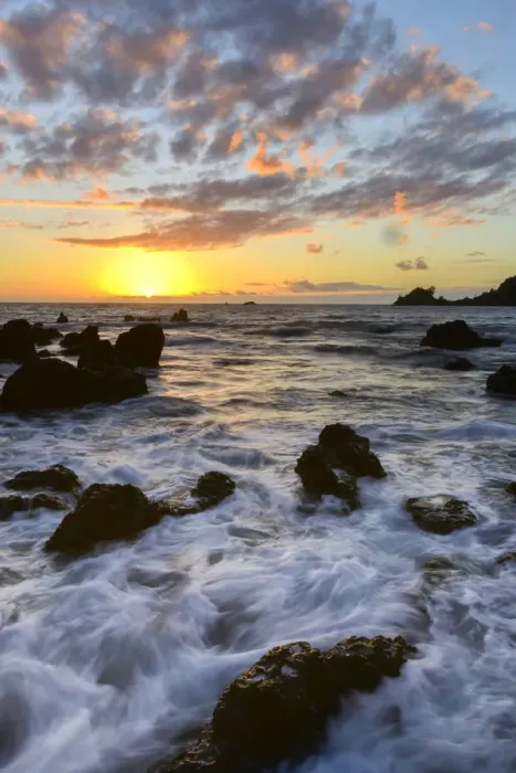 Framed Print : USA, Hawaii, Maui, Hana, sunrise along shore in Hana Framed Print : USA, Hawaii, Maui, Hana, sunrise along shore in Hana