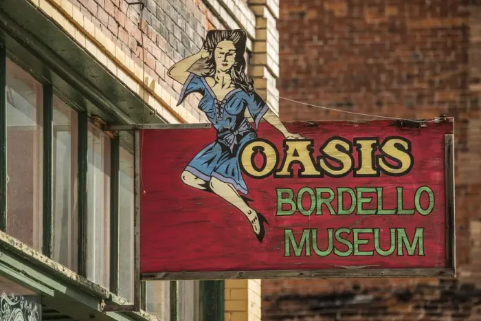 Framed Print : USA, Idaho, Rockie Mountains, Bordello museum in the historic town of Wallace Framed Print : USA, Idaho, Rockie Mountains, Bordello museum in the historic town of Wallace
