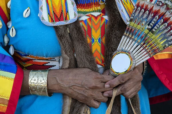 USA, Idaho, Rose Ann Abrahamson, Elder, Lemhi-Shoshone- Bannack, hands
