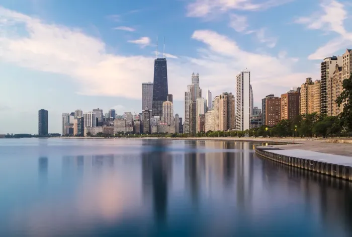 Framed Print : USA, Illinois, Chicago, City skyline and Lake Michigan Framed Print : USA, Illinois, Chicago, City skyline and Lake Michigan