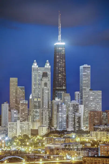 Framed Print : USA, Illinois, Chicago, Hancock Tower and City Skyline Framed Print : USA, Illinois, Chicago, Hancock Tower and City Skyline