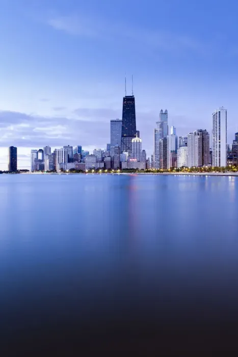 Framed Print : USA, Illinois, Chicago, The Hancock Tower and Downtown skyline from Lake Michigan Framed Print : USA, Illinois, Chicago, The Hancock Tower and Downtown skyline from Lake Michigan