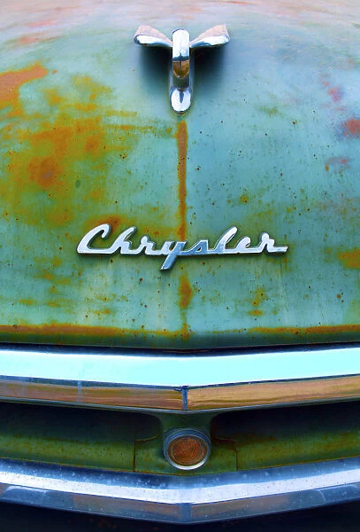 USA, Kansas, Classic Early 1950s Chrysler, House, Drive Way