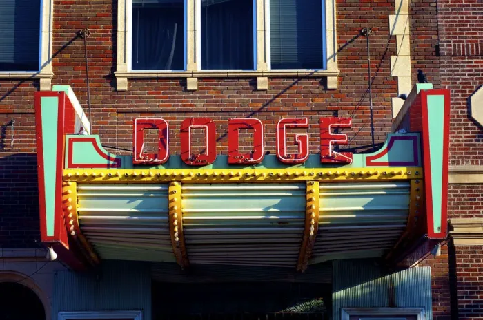 Framed Print : USA, Kansas, Dodge City, Dodge Theater Marquee, Historic District Framed Print : USA, Kansas, Dodge City, Dodge Theater Marquee, Historic District