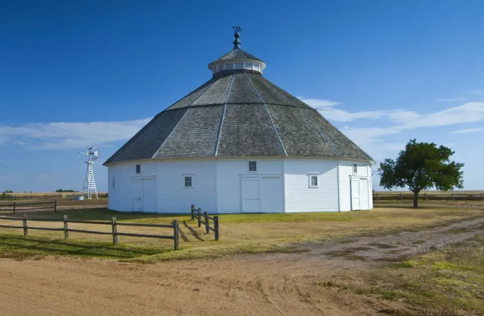 Framed Print : USA, Kansas, Mullinville, Fromme-Birney Round Barn, Restored, Built In 1917 Framed Print : USA, Kansas, Mullinville, Fromme-Birney Round Barn, Restored, Built In 1917