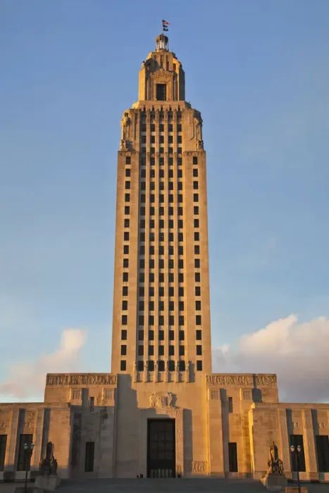 Framed Print : USA, Louisiana, Baton Rouge, Louisiana State Capitol, b. 1931, sunset Framed Print : USA, Louisiana, Baton Rouge, Louisiana State Capitol, b. 1931, sunset