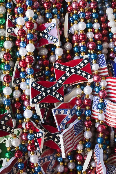 USA, Louisiana, New Orleans, French Quarter, French Market, Mardi Gras beads