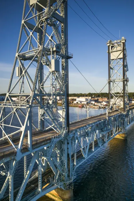 Framed Print : USA, Maine, Bath, the old Route One bridge