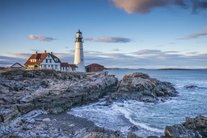 Framed Print : USA, Maine, Cape Elizabeth, Portland Head Light lighthouse