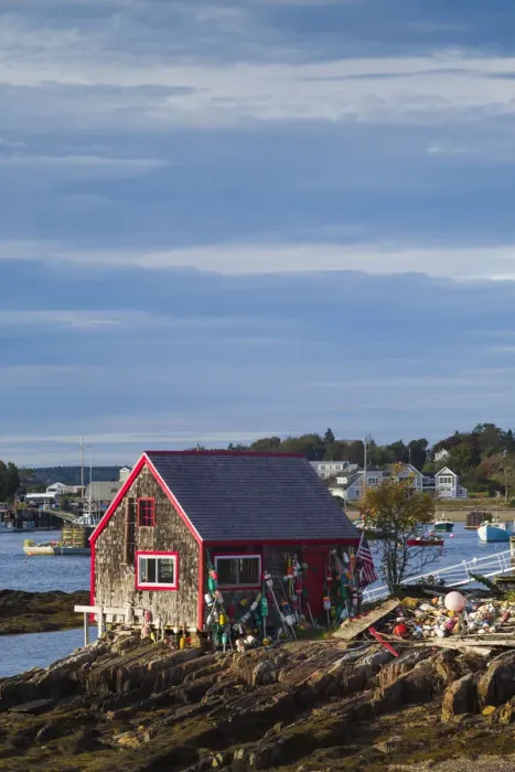 Framed Print : USA, Maine, Orrs Island, old lobster shack Framed Print : USA, Maine, Orrs Island, old lobster shack