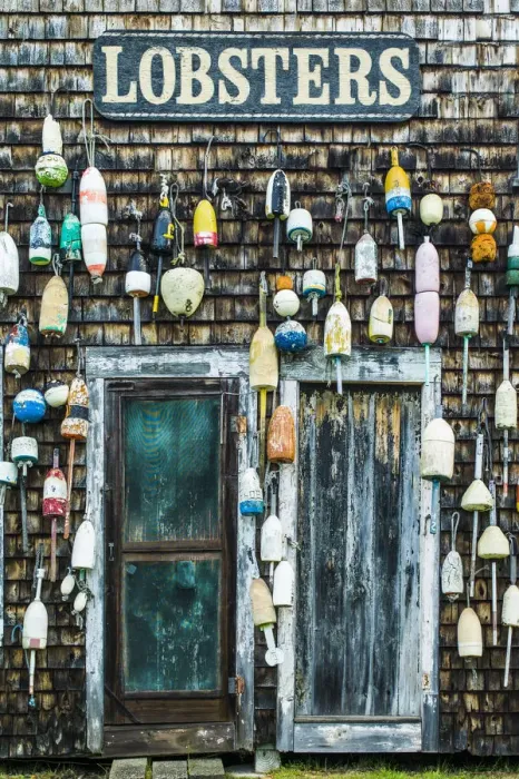 Framed Print : USA, Maine, Pemaquid Point, Lobster Buoys Framed Print : USA, Maine, Pemaquid Point, Lobster Buoys