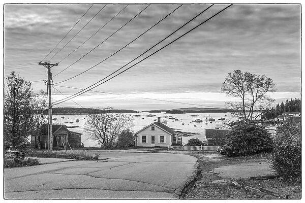 USA, Maine, Stonington, Stonington Harbor, dawn