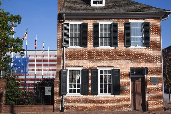 USA, Maryland, Baltimore, Flag House and Star Spangled Banner Museum to the US flag
