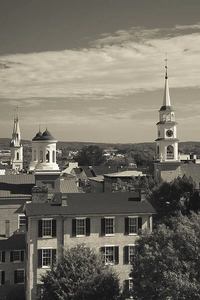 USA, Maryland, Frederick, town churches from city hall