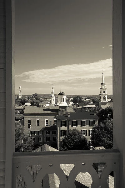USA, Maryland, Frederick, town churches from city hall