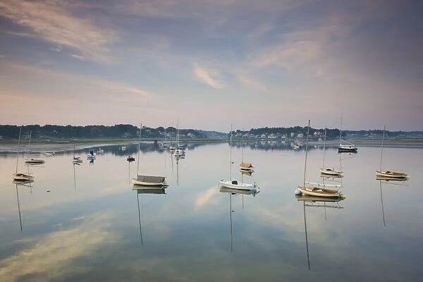 USA, Massachusetts, Cape Ann, Gloucester, boat marina on the Annisquam River