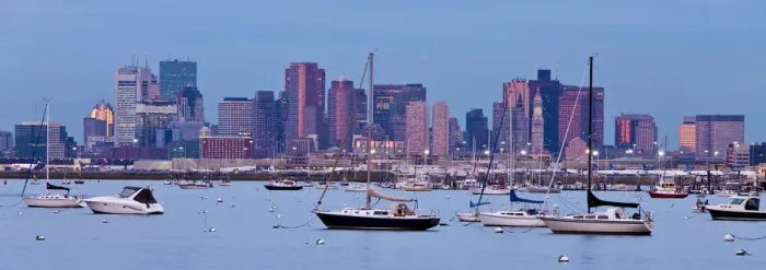 Framed Print : USA, Massachusetts, Boston, City skyline and boats moored in the harbour Framed Print : USA, Massachusetts, Boston, City skyline and boats moored in the harbour