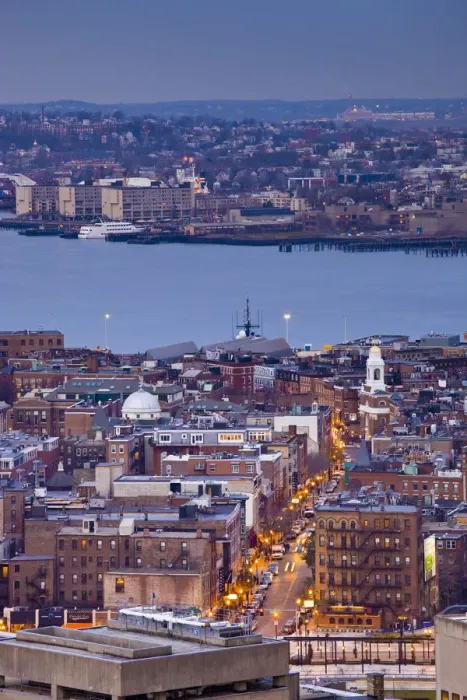Framed Print : USA, Massachusetts, Boston, high angle view of The North End, LIttle Italy, by Hanover Framed Print : USA, Massachusetts, Boston, high angle view of The North End, LIttle Italy, by Hanover