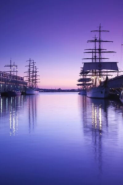 USA, Massachusetts, Boston, Sail Boston Tall Ships Festival, tall ships by World Trade Center