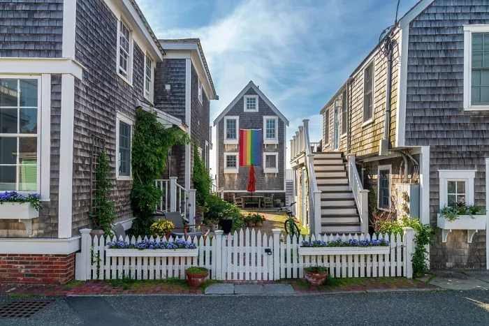 Framed Print : USA, Massachusetts, Cape Cod, Outer Cape, Provincetown, Commercial Street, LGBTQ Rainbow Flag Framed Print : USA, Massachusetts, Cape Cod, Outer Cape, Provincetown, Commercial Street, LGBTQ Rainbow Flag