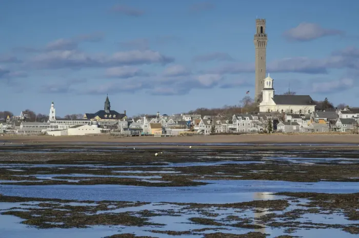 Framed Print : USA, Massachusetts, Cape Cod, Provincetown, town skyline with Provincetown Monument Framed Print : USA, Massachusetts, Cape Cod, Provincetown, town skyline with Provincetown Monument
