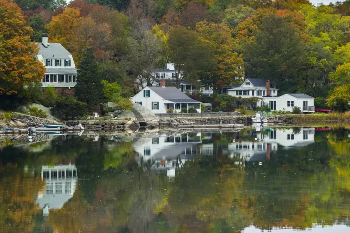 Framed Print : USA, Massachusetts, Gloucester, Annisquam, Lobster Cove, autumn Framed Print : USA, Massachusetts, Gloucester, Annisquam, Lobster Cove, autumn