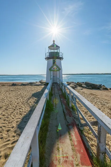 Framed Print : USA, Massachusetts, Nantucket, Nantucket Town, Brant Point, Brant Point Lighthouse