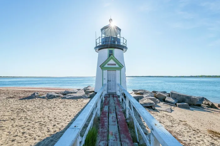 Framed Print : USA, Massachusetts, Nantucket, Nantucket Town, Brant Point, Brant Point Lighthouse