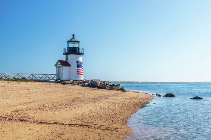Framed Print : USA, Massachusetts, Nantucket, Nantucket Town, Brant Point, Brant Point Lighthouse