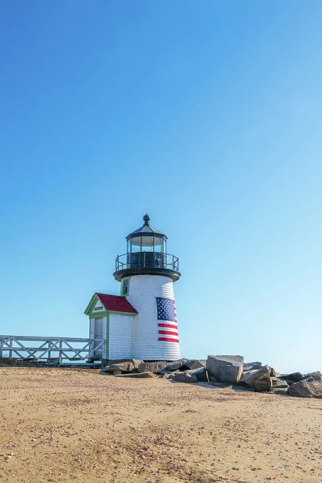 Framed Print : USA, Massachusetts, Nantucket, Nantucket Town, Brant Point, Brant Point Lighthouse