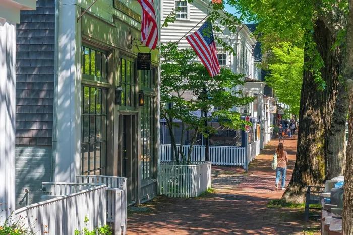 Framed Print : USA, Massachusetts, Nantucket, Nantucket Town, Federal Street