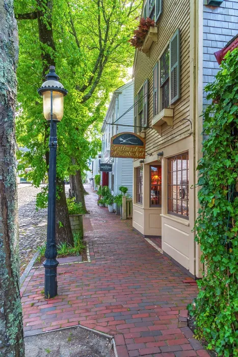 Framed Print : USA, Massachusetts, Nantucket, Nantucket Town, Centre Street