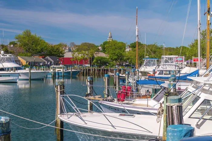 Framed Print : USA, Massachusetts, Nantucket, Nantucket Town, Straight Wharf and Old South Wharf