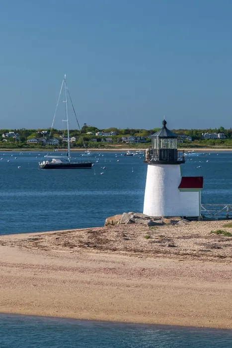 Framed Print : USA, Massachusetts, Nantucket, Nantucket Town, Brant Point, Brant Point Lighthouse