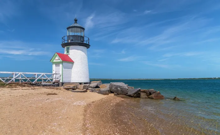 Framed Print : USA, Massachusetts, Nantucket, Nantucket Town, Brant Point, Brant Point Lighthouse