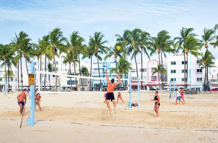 Framed Print : USA, Miami Beach, Florida, South Beach, Soccer, Ocean Drive, Art Deco Hotels, Palm Trees Framed Print : USA, Miami Beach, Florida, South Beach, Soccer, Ocean Drive, Art Deco Hotels, Palm Trees