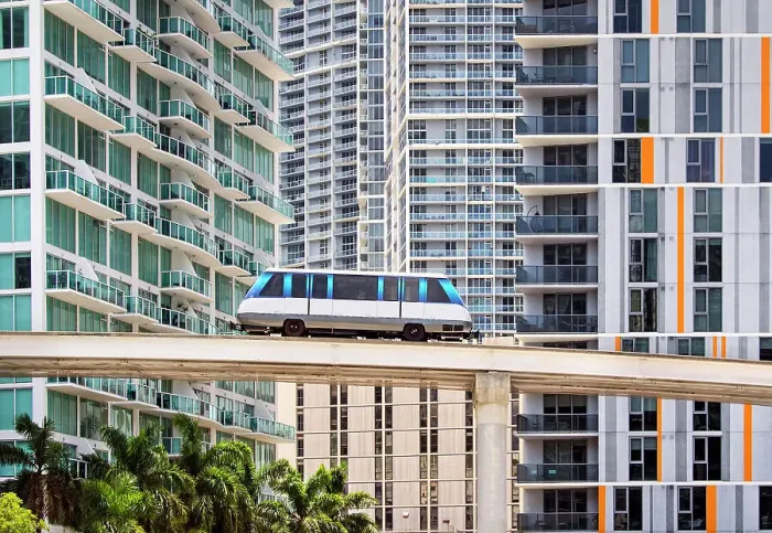 Framed Print : USA, Miami, Florida, Elevated Metromover, Brickell Neighborhood, Downtown Framed Print : USA, Miami, Florida, Elevated Metromover, Brickell Neighborhood, Downtown