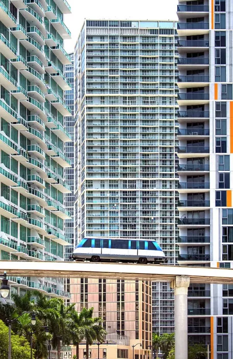 Framed Print : USA, Miami, Florida, Elevated Metromover, Brickell Neighborhood, Downtown Framed Print : USA, Miami, Florida, Elevated Metromover, Brickell Neighborhood, Downtown