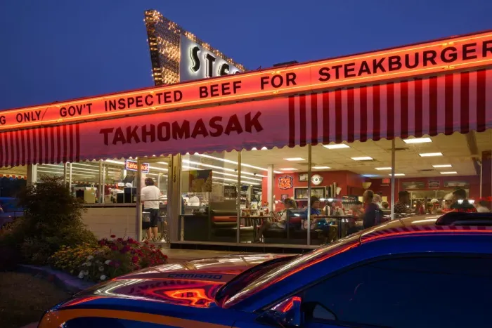 Framed Print : USA, Midwest, Missouri, Route 66, Springfield, steak n Shake restaurant Framed Print : USA, Midwest, Missouri, Route 66, Springfield, steak n Shake restaurant