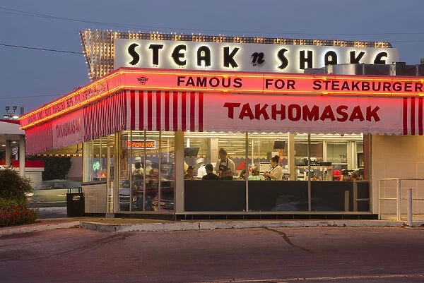 USA, Midwest, Missouri, Route 66, Springfield, steak n Shake restaurant
